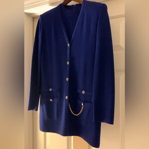 ST. JOHN Collection Royal Blue Jacket Skirt 3pc Suit